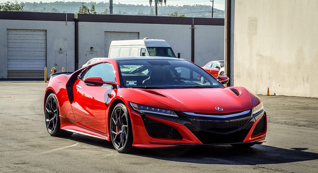 red 2018 acura nsx outside