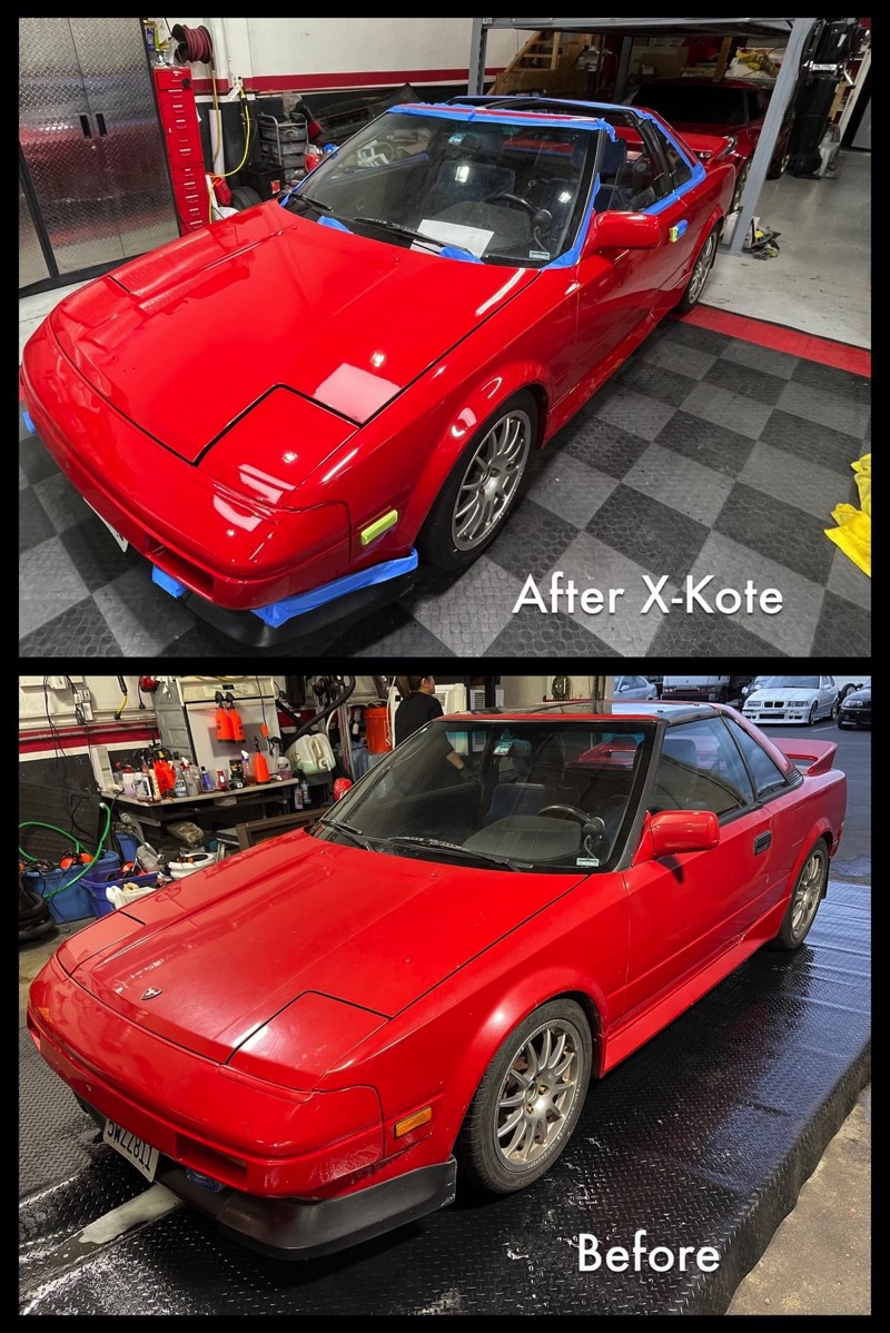 Before After Red MR2 Xkote